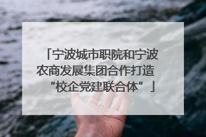 宁波城市职院和宁波农商发展集团合作打造“校企党建联合体”