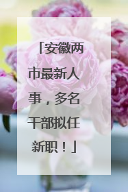 安徽两市最新人事，多名干部拟任新职！