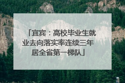 宜宾：高校毕业生就业去向落实率连续三年居全省第一梯队
