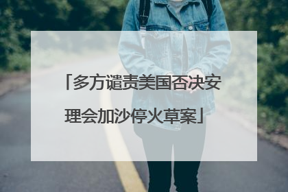 多方谴责美国否决安理会加沙停火草案