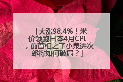 大涨98.4%！米价领跑日本4月CPI，前首相之子小泉进次郎将如何破局？