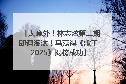 太意外！林志炫第二期即遭淘汰！马嘉祺《歌手2025》揭榜成功