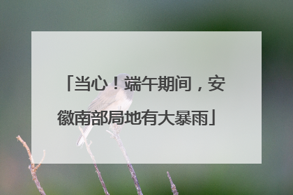 当心！端午期间，安徽南部局地有大暴雨