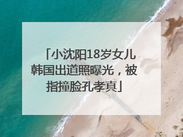 小沈阳18岁女儿韩国出道照曝光，被指撞脸孔孝真