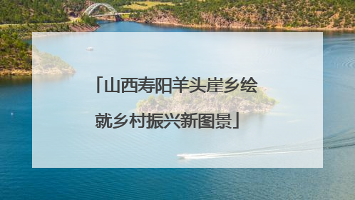 山西寿阳羊头崖乡绘就乡村振兴新图景