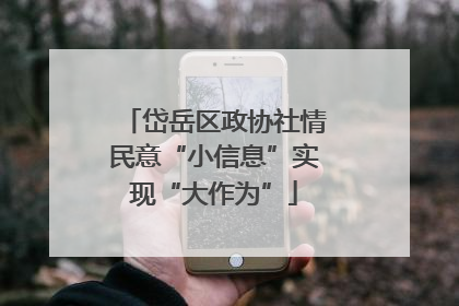 岱岳区政协社情民意“小信息”实现“大作为”