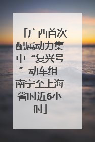 广西首次配属动力集中“复兴号”动车组 南宁至上海省时近6小时