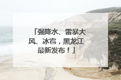 强降水、雷暴大风、冰雹，黑龙江最新发布！