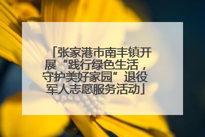 张家港市南丰镇开展“践行绿色生活，守护美好家园”退役军人志愿服务活动