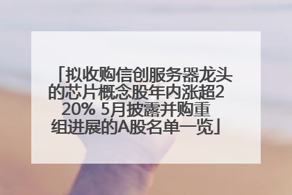 拟收购信创服务器龙头的芯片概念股年内涨超220% 5月披露并购重组进展的A股名单一览