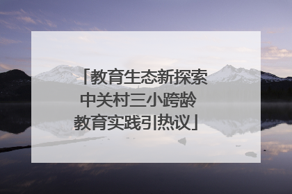 教育生态新探索 中关村三小跨龄教育实践引热议