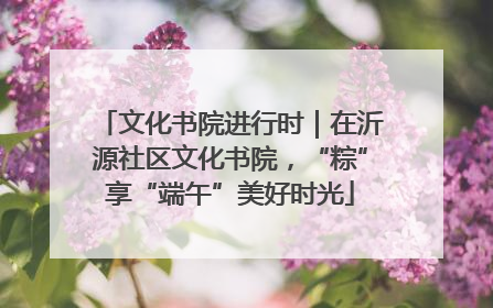 文化书院进行时｜在沂源社区文化书院，“粽”享“端午”美好时光