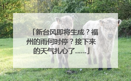 新台风即将生成？福州的雨何时停？接下来的天气扎心了……
