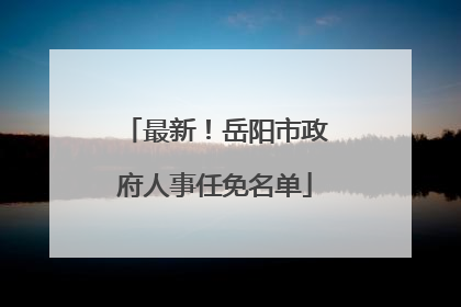 最新！岳阳市政府人事任免名单