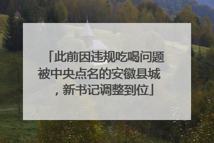 此前因违规吃喝问题被中央点名的安徽县城，新书记调整到位