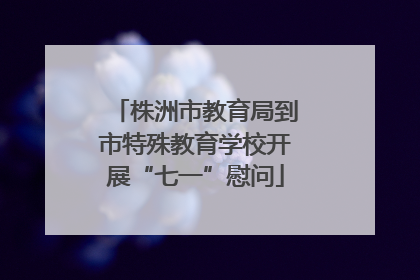 株洲市教育局到市特殊教育学校开展“七一”慰问