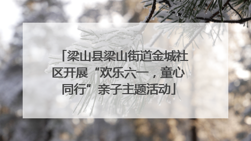 梁山县梁山街道金城社区开展“欢乐六一，童心同行”亲子主题活动