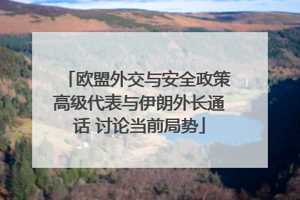 欧盟外交与安全政策高级代表与伊朗外长通话 讨论当前局势
