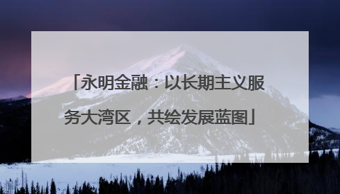 永明金融：以长期主义服务大湾区，共绘发展蓝图