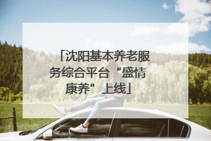 沈阳基本养老服务综合平台“盛情康养”上线