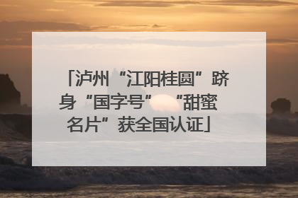 泸州“江阳桂圆”跻身“国字号” “甜蜜名片”获全国认证