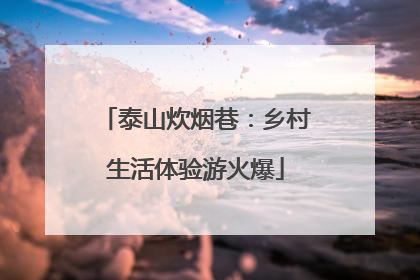 泰山炊烟巷：乡村生活体验游火爆