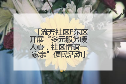 流芳社区F东区开展“多元服务暖人心，社区情谊一家亲”便民活动