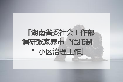湖南省委社会工作部调研张家界市“信托制”小区治理工作