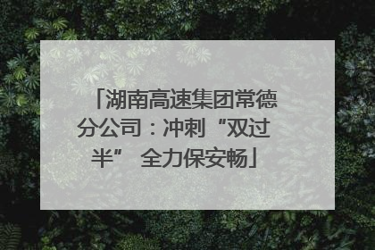 湖南高速集团常德分公司：冲刺“双过半” 全力保安畅