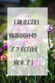 湖北以旧换新国补停了？官方回应来了