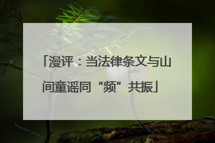 漫评：当法律条文与山间童谣同“频”共振