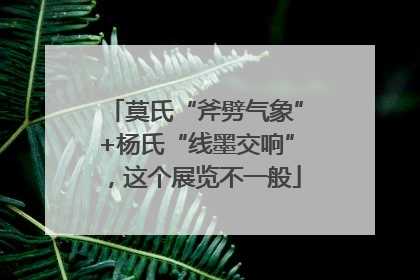 莫氏“斧劈气象”+杨氏“线墨交响”，这个展览不一般