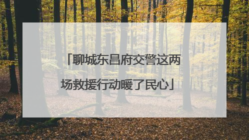 聊城东昌府交警这两场救援行动暖了民心