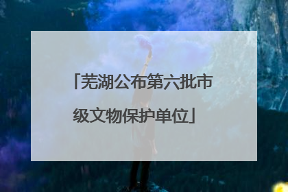 芜湖公布第六批市级文物保护单位