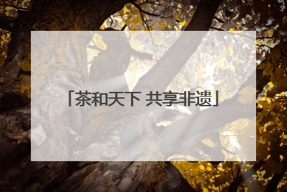 茶和天下 共享非遗