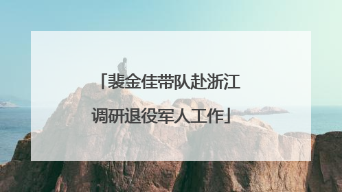 裴金佳带队赴浙江调研退役军人工作
