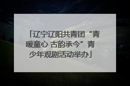 辽宁辽阳共青团“青暖童心 古韵承今”青少年观剧活动举办