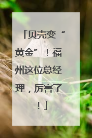 贝壳变“黄金”！福州这位总经理，厉害了！