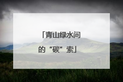 青山绿水间的“碳”索