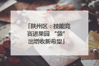 陕州区：技能竞赛进果园 “袋”出增收新希望