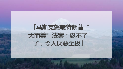 马斯克怒喷特朗普“大而美”法案：忍不了了，令人厌恶至极