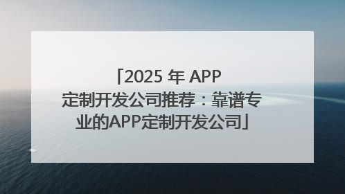 2025 年 APP 定制开发公司推荐：靠谱专业的APP定制开发公司