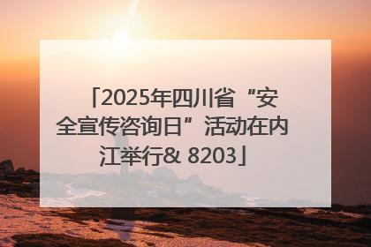 2025年四川省“安全宣传咨询日”活动在内江举行& 8203
