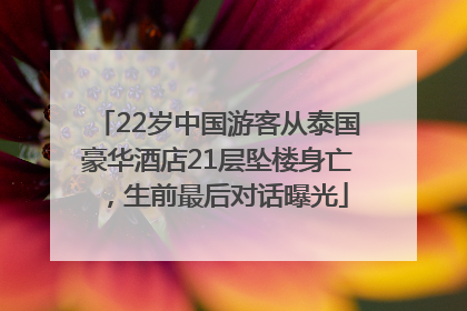 22岁中国游客从泰国豪华酒店21层坠楼身亡，生前最后对话曝光